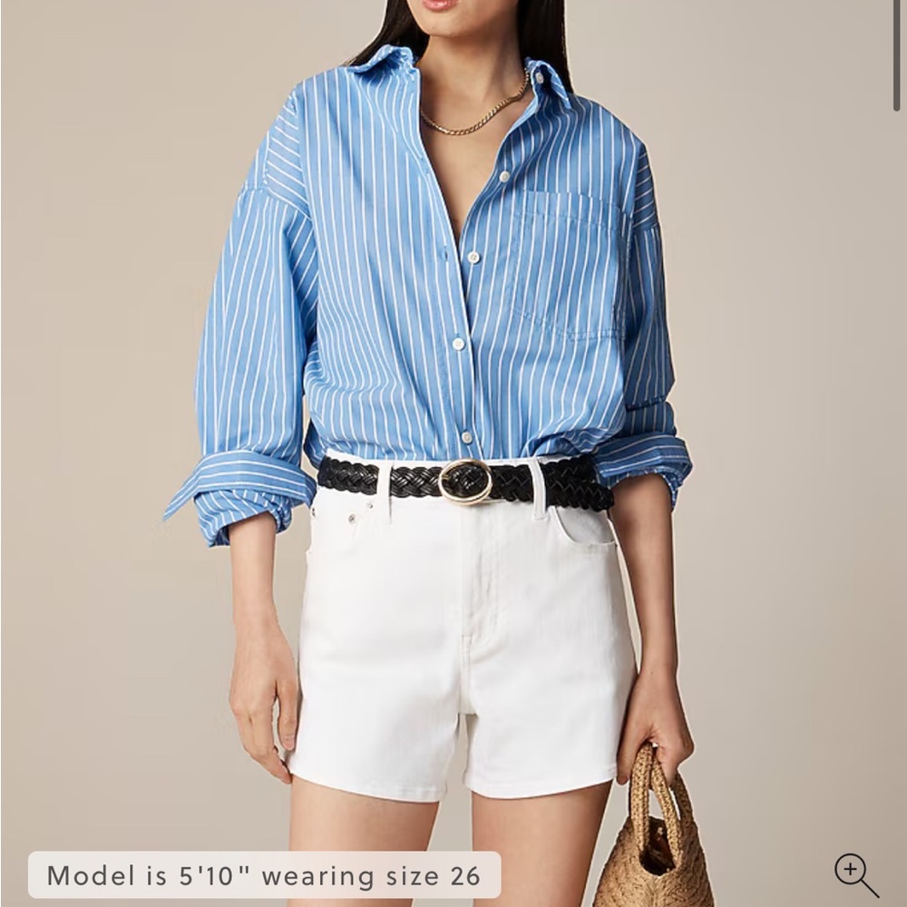 J Crew High-rise white denim short